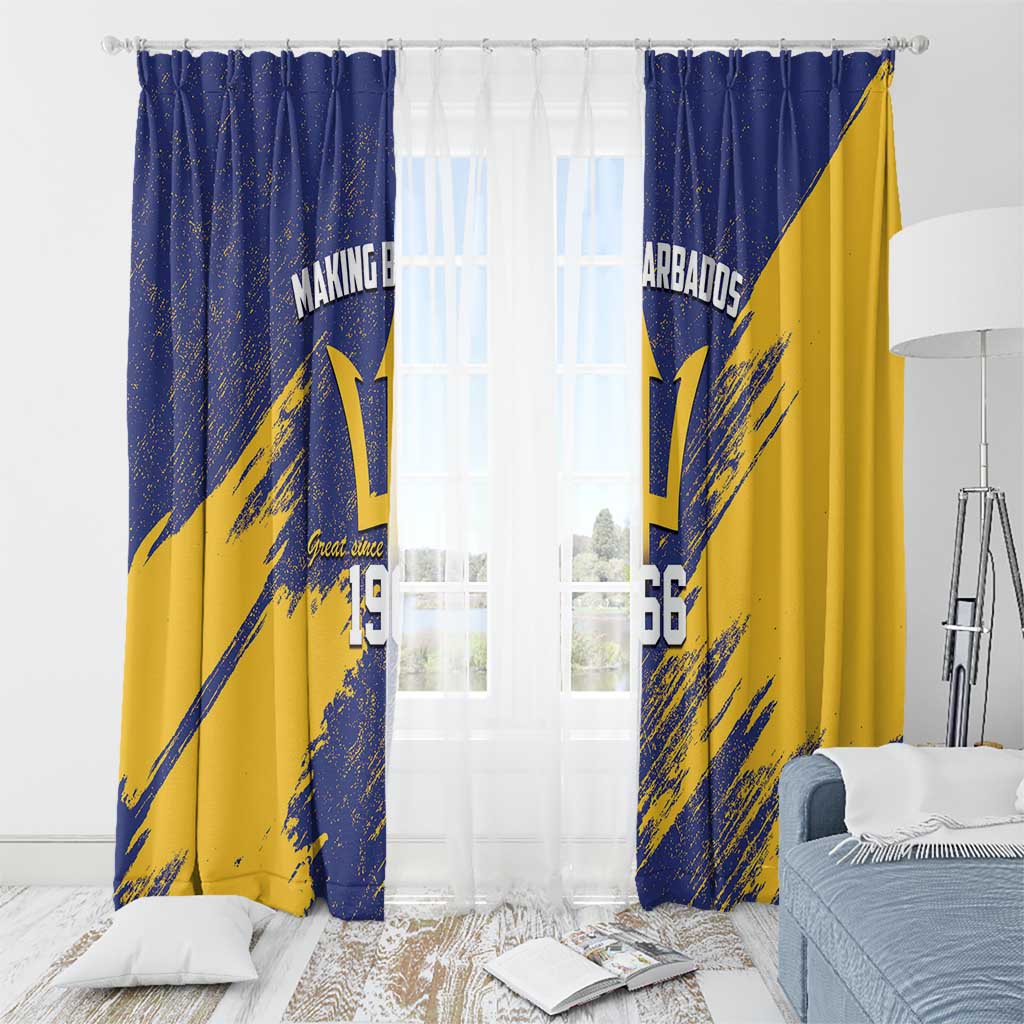 Barbados Pride Est 1966 Window Curtain - Wonder Print Shop