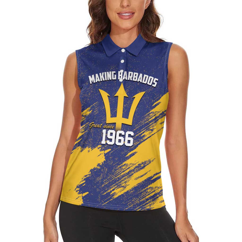 Barbados Pride Est 1966 Women Sleeveless Polo Shirt - Wonder Print Shop
