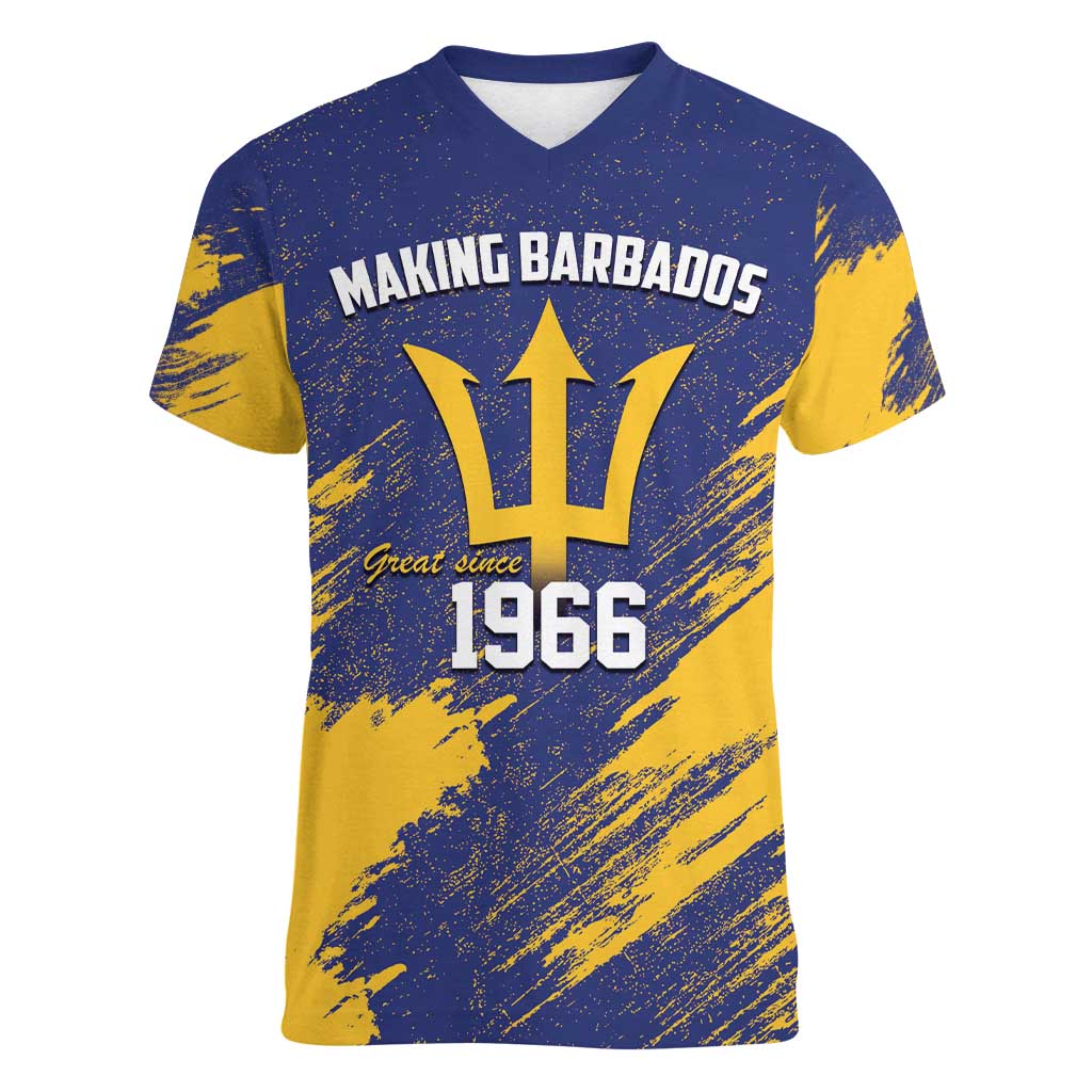 Barbados Pride Est 1966 Women V-Neck T-Shirt - Wonder Print Shop