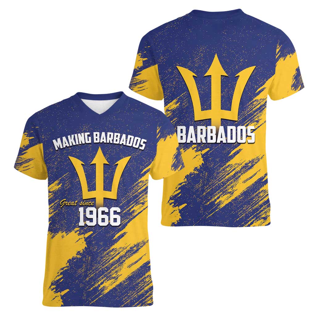 Barbados Pride Est 1966 Women V-Neck T-Shirt - Wonder Print Shop