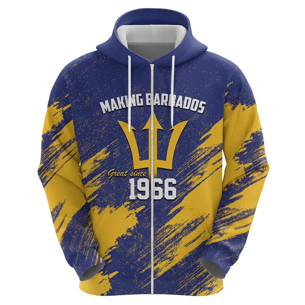 Barbados Pride Est 1966 Zip Hoodie - Wonder Print Shop