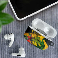 Personalized Jamaica Crocodile AirPods Case Tropical Flowers Grunge Flag - Wonder Print Shop