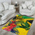 Personalized Jamaica Crocodile Area Rug Tropical Flowers Grunge Flag - Wonder Print Shop