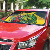Personalized Jamaica Crocodile Auto Sun Shade Tropical Flowers Grunge Flag - Wonder Print Shop