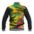 Personalized Jamaica Crocodile Baseball Jacket Tropical Flowers Grunge Flag - Wonder Print Shop