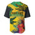 Personalized Jamaica Crocodile Baseball Jersey Tropical Flowers Grunge Flag - Wonder Print Shop