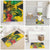 Personalized Jamaica Crocodile Bathroom Set Tropical Flowers Grunge Flag - Wonder Print Shop
