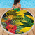 Personalized Jamaica Crocodile Beach Blanket Tropical Flowers Grunge Flag - Wonder Print Shop
