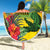 Personalized Jamaica Crocodile Beach Blanket Tropical Flowers Grunge Flag - Wonder Print Shop
