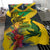 Personalized Jamaica Crocodile Bedding Set Tropical Flowers Grunge Flag - Wonder Print Shop