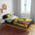 Personalized Jamaica Crocodile Bedding Set Tropical Flowers Grunge Flag - Wonder Print Shop