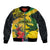 Personalized Jamaica Crocodile Bomber Jacket Tropical Flowers Grunge Flag - Wonder Print Shop