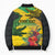 Personalized Jamaica Crocodile Bomber Puffer Jacket Tropical Flowers Grunge Flag - Wonder Print Shop