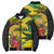 Personalized Jamaica Crocodile Bomber Puffer Jacket Tropical Flowers Grunge Flag - Wonder Print Shop