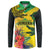 Personalized Jamaica Crocodile Button Sweatshirt Tropical Flowers Grunge Flag - Wonder Print Shop