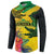 Personalized Jamaica Crocodile Button Sweatshirt Tropical Flowers Grunge Flag - Wonder Print Shop