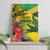 Personalized Jamaica Crocodile Canvas Wall Art Tropical Flowers Grunge Flag - Wonder Print Shop