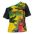 Personalized Jamaica Crocodile Cross Shoulder Shirt Tropical Flowers Grunge Flag - Wonder Print Shop