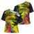 Personalized Jamaica Crocodile Cross Shoulder Shirt Tropical Flowers Grunge Flag - Wonder Print Shop