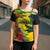 Personalized Jamaica Crocodile Cross Shoulder Shirt Tropical Flowers Grunge Flag - Wonder Print Shop