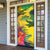 Personalized Jamaica Crocodile Door Cover Tropical Flowers Grunge Flag - Wonder Print Shop