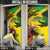Personalized Jamaica Crocodile Door Cover Tropical Flowers Grunge Flag - Wonder Print Shop