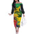 Personalized Jamaica Crocodile Family Matching Off The Shoulder Long Sleeve Dress and Hawaiian Shirt Tropical Flowers Grunge Flag - Wonder Print Shop