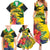 Personalized Jamaica Crocodile Family Matching Summer Maxi Dress and Hawaiian Shirt Tropical Flowers Grunge Flag - Wonder Print Shop