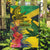 Personalized Jamaica Crocodile Garden Flag Tropical Flowers Grunge Flag - Wonder Print Shop