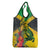 Personalized Jamaica Crocodile Grocery Bag Tropical Flowers Grunge Flag - Wonder Print Shop