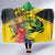 Personalized Jamaica Crocodile Hooded Blanket Tropical Flowers Grunge Flag - Wonder Print Shop