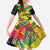 Personalized Jamaica Crocodile Kid Short Sleeve Dress Tropical Flowers Grunge Flag - Wonder Print Shop