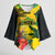 Personalized Jamaica Crocodile Kimono Sleeve Blouse Tropical Flowers Grunge Flag - Wonder Print Shop