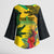 Personalized Jamaica Crocodile Kimono Sleeve Blouse Tropical Flowers Grunge Flag - Wonder Print Shop