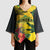 Personalized Jamaica Crocodile Kimono Sleeve Blouse Tropical Flowers Grunge Flag - Wonder Print Shop