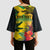 Personalized Jamaica Crocodile Kimono Sleeve Blouse Tropical Flowers Grunge Flag - Wonder Print Shop