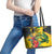 Personalized Jamaica Crocodile Leather Tote Bag Tropical Flowers Grunge Flag - Wonder Print Shop