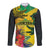 Personalized Jamaica Crocodile Long Sleeve Button Shirt Tropical Flowers Grunge Flag - Wonder Print Shop