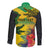 Personalized Jamaica Crocodile Long Sleeve Button Shirt Tropical Flowers Grunge Flag - Wonder Print Shop