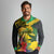Personalized Jamaica Crocodile Long Sleeve Polo Shirt Tropical Flowers Grunge Flag - Wonder Print Shop