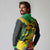 Personalized Jamaica Crocodile Long Sleeve Polo Shirt Tropical Flowers Grunge Flag - Wonder Print Shop