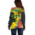Personalized Jamaica Crocodile Off Shoulder Sweater Tropical Flowers Grunge Flag - Wonder Print Shop