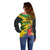 Personalized Jamaica Crocodile Off Shoulder Sweater Tropical Flowers Grunge Flag - Wonder Print Shop