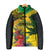 Personalized Jamaica Crocodile Padded Jacket Tropical Flowers Grunge Flag - Wonder Print Shop