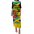 Personalized Jamaica Crocodile Puletasi Tropical Flowers Grunge Flag - Wonder Print Shop