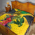 Personalized Jamaica Crocodile Quilt Tropical Flowers Grunge Flag - Wonder Print Shop