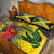 Personalized Jamaica Crocodile Quilt Bed Set Tropical Flowers Grunge Flag - Wonder Print Shop