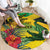 Personalized Jamaica Crocodile Round Carpet Tropical Flowers Grunge Flag - Wonder Print Shop