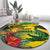 Personalized Jamaica Crocodile Round Carpet Tropical Flowers Grunge Flag - Wonder Print Shop