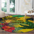 Personalized Jamaica Crocodile Round Carpet Tropical Flowers Grunge Flag - Wonder Print Shop